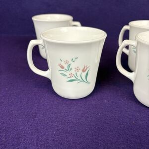 Vintage Corelle Corning Rosemarie Mugs 3 1/2 Set Of 4